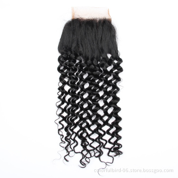 Wholesale Cheap hair Water Wave 4*4 Lace Closure Unprocessed Peruvian Virgin Human Hair Closure 4*4 lace